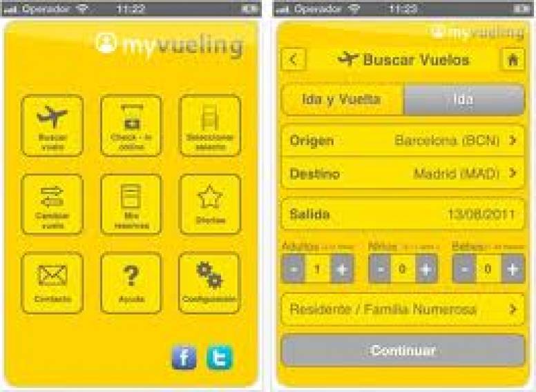 Aplicación móvil de Vueling Airlines
