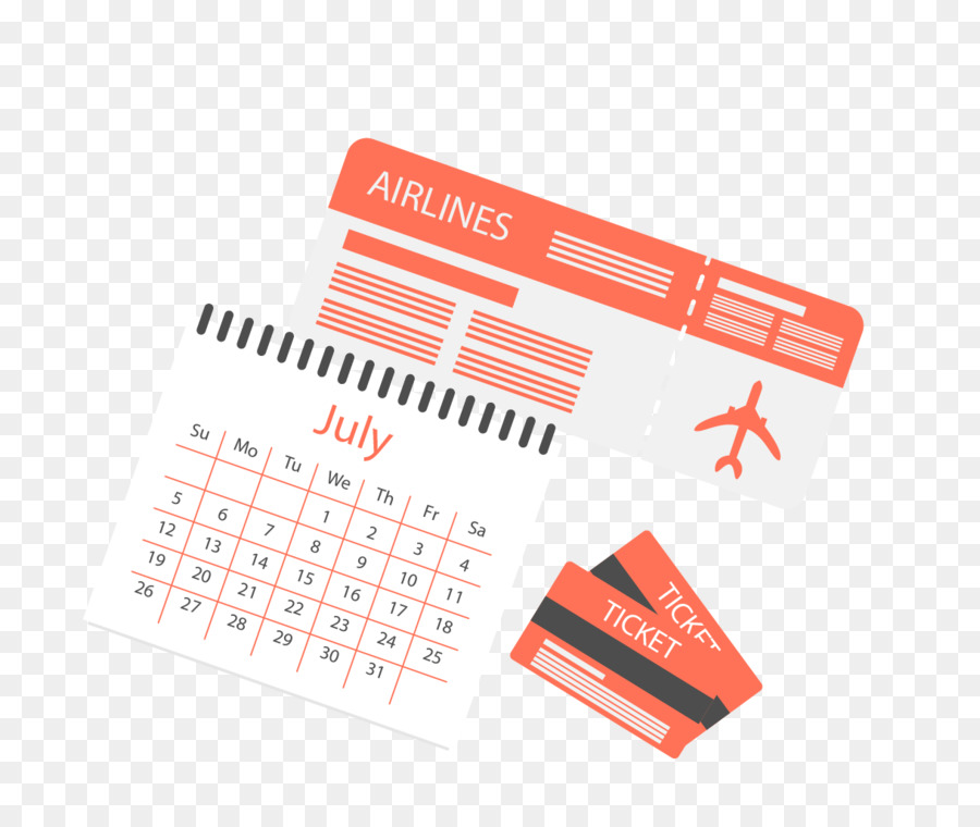 Billete de avión y calendario