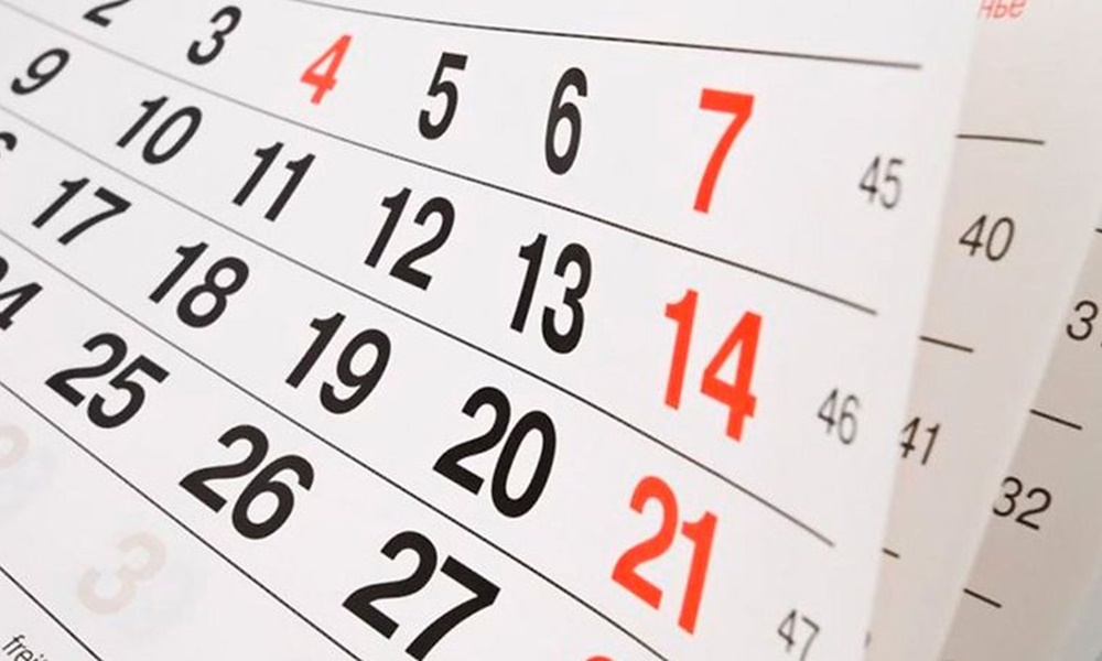 Calendario con días menos ocupados