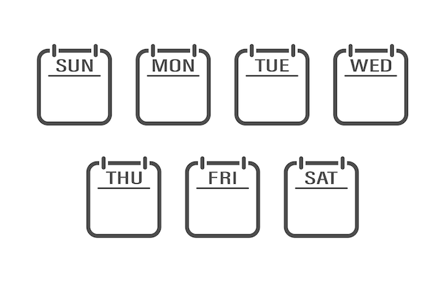 Calendario de días de semana