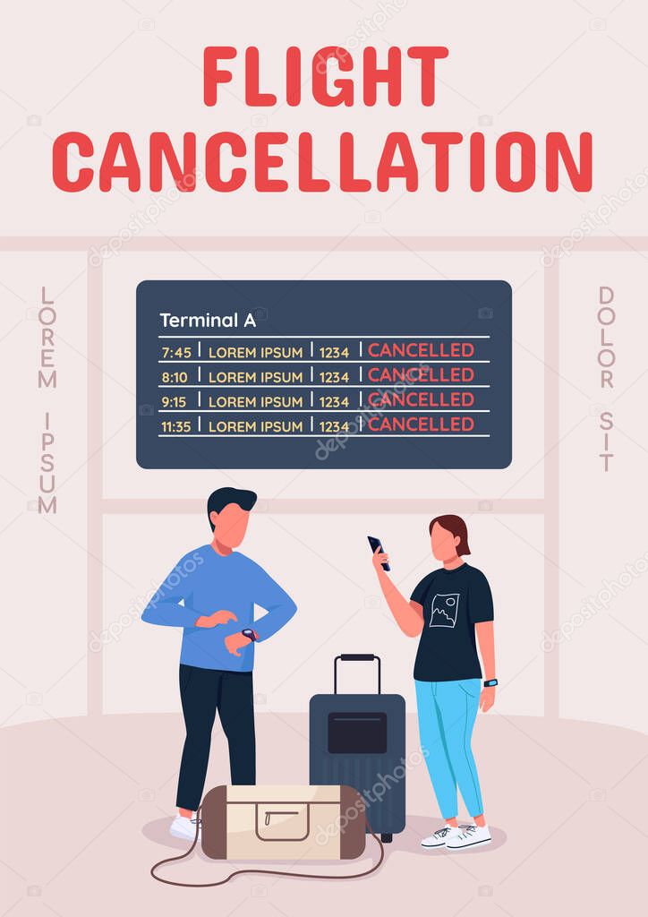 Cartel de cancelación de vuelo