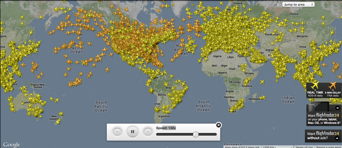 Mapa de vuelos en tiempo real