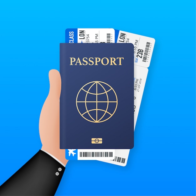 Pasaporte y billetes de avión